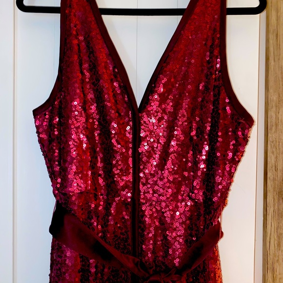 Lane Bryant Isabel Toledo Formal Burgundy Sequin Dress  (BUNDLE & SAVE 15% OFF) - Picture 3 of 5